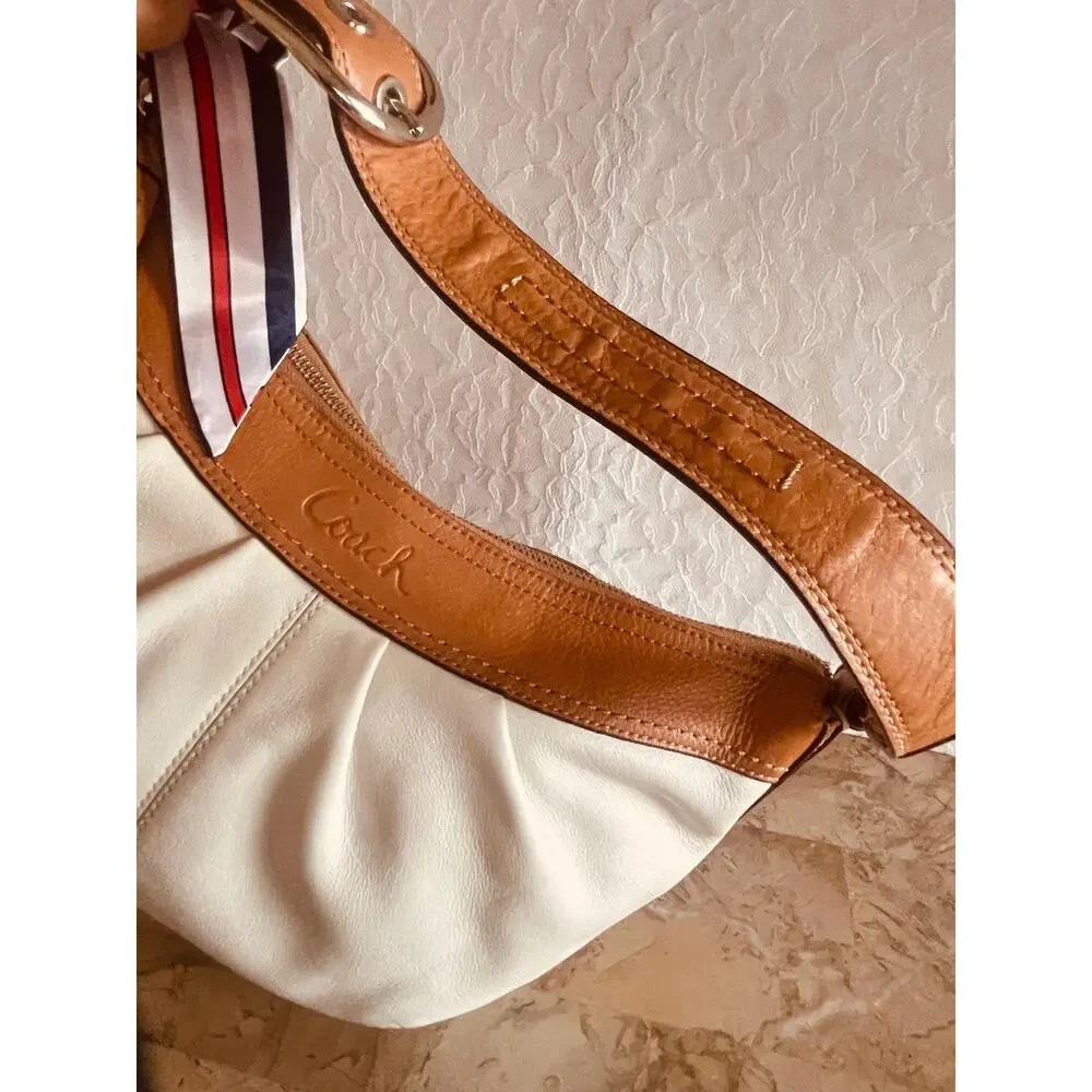 Coach Ergo Pleated hobo/soho white Leather Shoulder Bag F19730